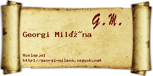 Georgi Miléna névjegykártya